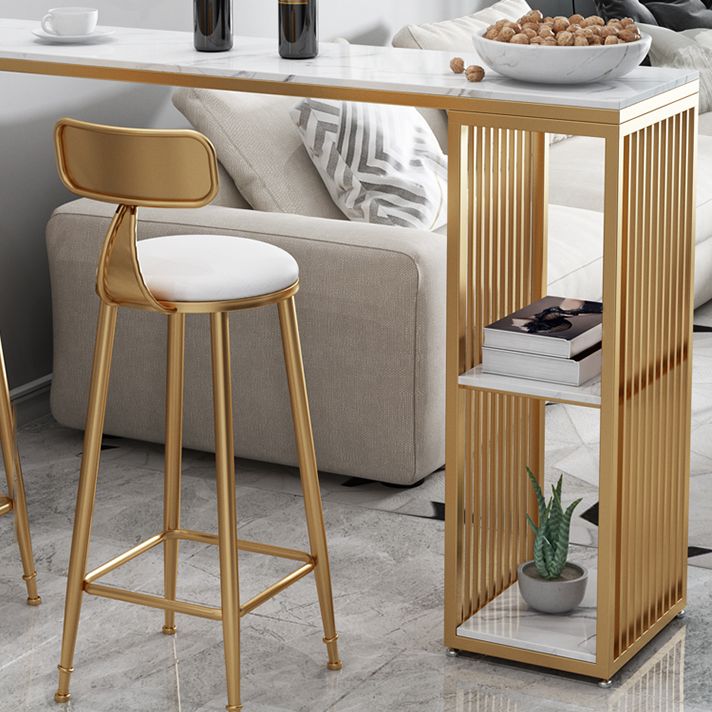 Contemporary Style Bar Table Set 1/3 Pieces Stone Bar table with Upholstered Stools Clearhalo 'Bar Furniture' 'furn' 'furn_home_bar_bar_sets' 'Furniture' 'Home Bars & Bar Sets' 'home_bar_bar_sets' 'Kitchen & Dining Furniture' 1200x1200_4a2ed52a-6d1d-48b0-ae0f-d58b23bd3bfe