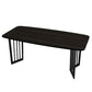 Black Metal Double Pedestal Dining Table Industrial Rectangle Fixed Table Clearhalo 'Dining Tables & Seating' 'Dining Tables' 'dining_table' 'furn' 'furn_dining_table' 'Furniture' 'furniture_dining_table' 'Kitchen & Dining Furniture' 'kitchen' 'kitchen_dining_table' 1200x1200_4a2fa22d-7dd9-411e-a15a-0b04095cd84c