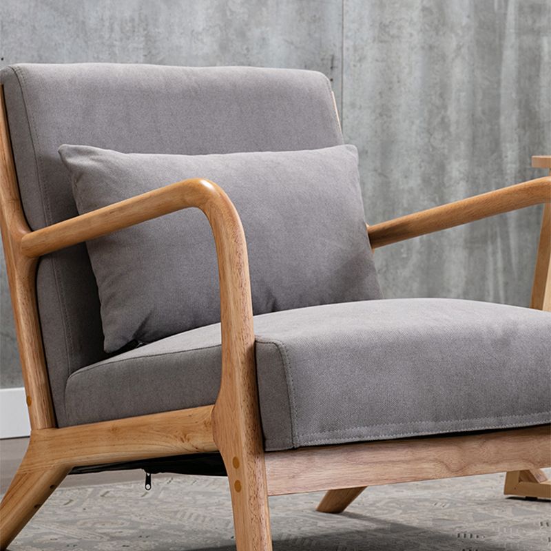 Linen Chair 24" L x 28.7" W x 30.3" H Arms Included Solid Wood Frame Chair Clearhalo 'Accent Chairs' 'accent_chairs' 'Chairs & Seating' 'furn' 'furn_accent_chairs' 'Furniture' 'Living Room Furniture' 1200x1200_4a2fcf54-8166-42a9-ae73-2a92c2c9cbfe