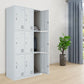 Modern Style Wardrobe Gray Colour Metal Wardrobe Closet with Locks Clearhalo 'Armoires & Wardrobes' 'armoires_wardrobes' 'Bedroom Furniture' 'furn' 'furn_armoires_wardrobes' 'Furniture' 1200x1200_4a30c502-2f8c-494e-bb09-241ef7071247