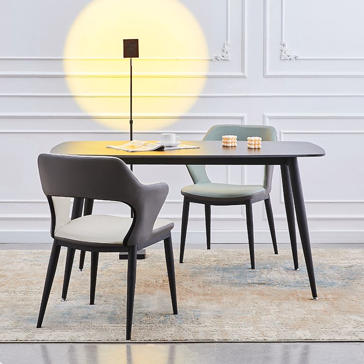 Minimalist Style Leather Dining Chairs Open Back Dining Side Chairs for Home Clearhalo ' kitchen&dining_furn' 'Dining Chairs' 'Dining Tables & Seating' 'dining_chair' 'furn' 'furn_dining_chair' 'Furniture' 'furniture_dining_chair' 'Kitchen & Dining Furniture' 'kitchen' 1200x1200_4a311163-0c17-4eff-8e73-76cd4a73edda