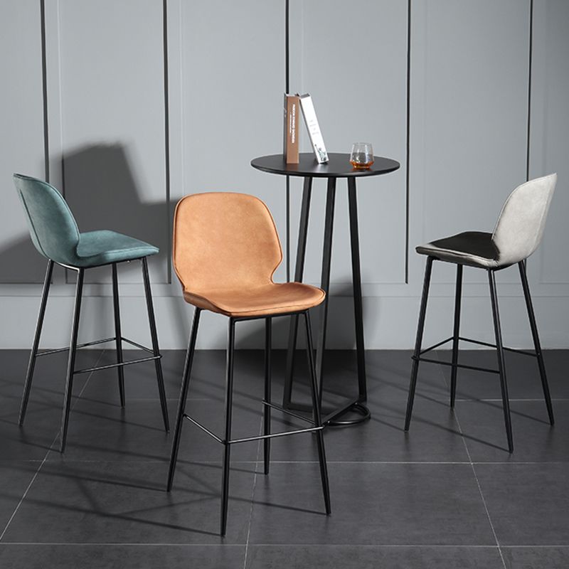 Modern Backrest Armless Counter Stool Iron Balcony Bar Stool with Leather Cushion Clearhalo 'Bar Furniture' 'Bar Stools' 'bar_stools' 'furn' 'furn_bar_stools' 'furniture_bar_stools' 'Kitchen & Dining Furniture' 'kitchen&dining_furn' 'kitchen' 'kitchen_furn' Furniture' 1200x1200_4a31e885-b868-4b9a-a011-4e422a776359