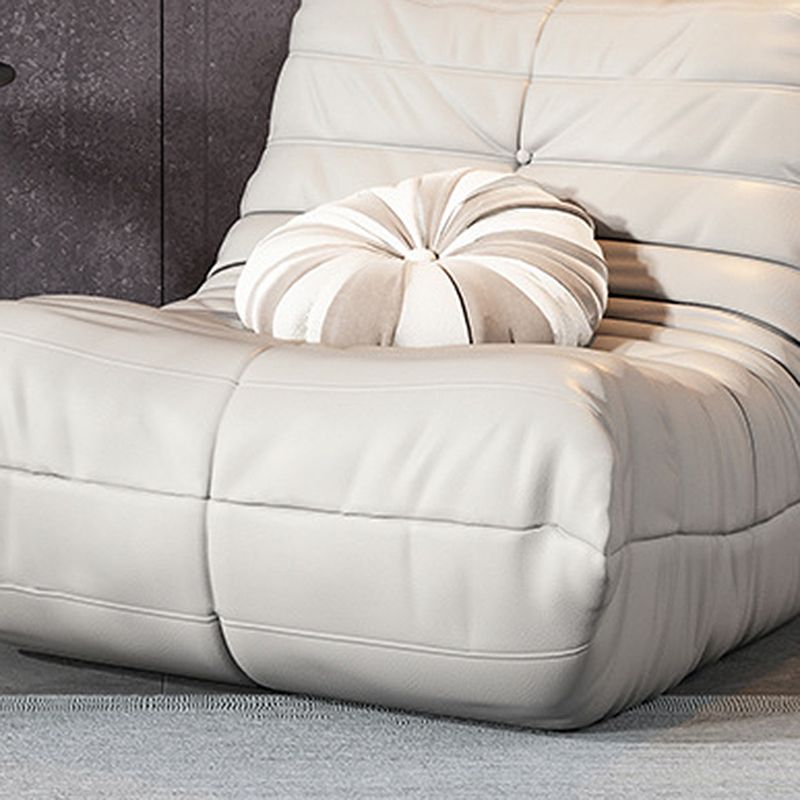 Modern Accent Chair Real Aniline Leather/Faux Leather Chair With Fixed Back