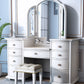 Tavolo da vanità contemporaneo e set di sgabelli a 9 cassetti trucco vanity desk