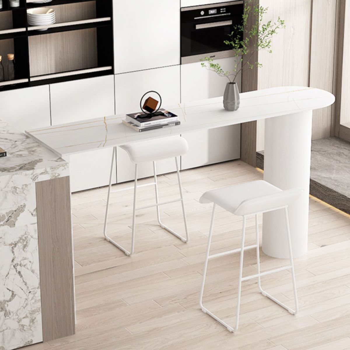 Contemporary Bar Table Stone Pub Table with Iron Base for Dining Room Clearhalo 'Bar Furniture' 'Bar Tables' 'bar_tables' 'furn' 'furn_bar_tables' 'Furniture' 'furniture_bar_tables' 'Kitchen & Dining Furniture' 1200x1200_4a32910a-178a-4299-8163-51dd2c608b88