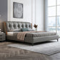Contemporary Grey Standard Bed with Upholstered Headboard in Solid Wood Clearhalo 'Bedroom Furniture' 'Beds' 'furn' 'furn_beds' 'Furniture' 1200x1200_4a329711-493c-4466-b729-efbe30c64b61
