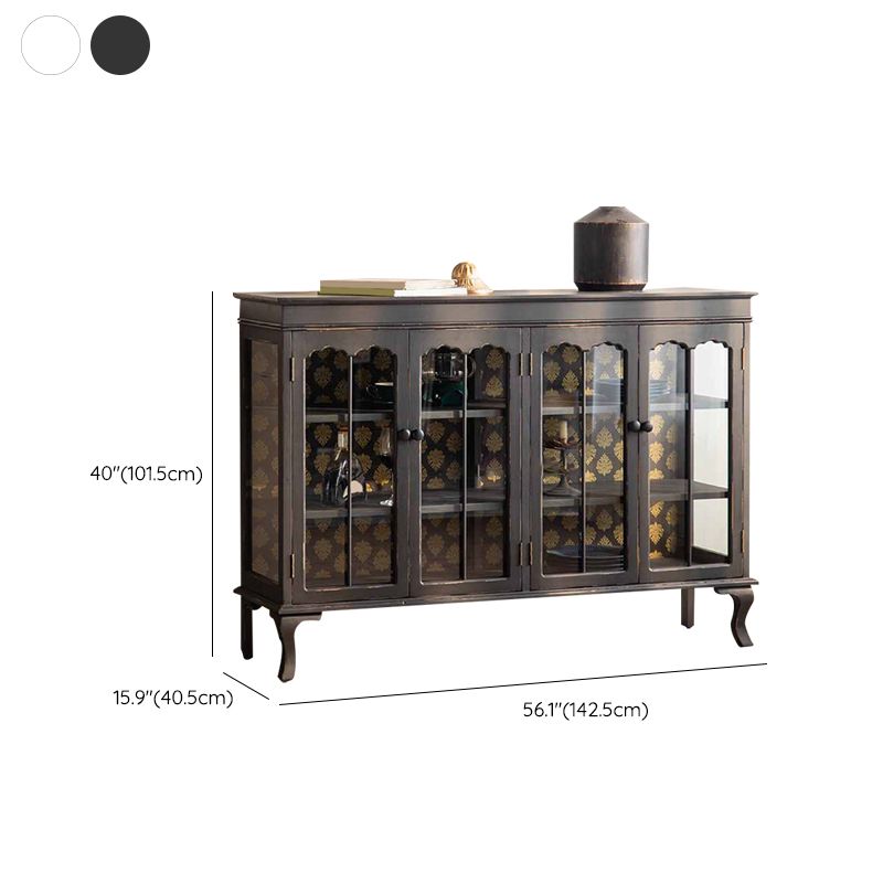 Traditional Curio Cabinet Solid Wood Glass Doors Display Stand Clearhalo 'Display & China Cabinets' 'display_china_cabinets' 'furn' 'furn_display_china_cabinets' 'Furniture' 'Kitchen & Dining Furniture' 1200x1200_4a34bac7-6012-40d6-972b-1ab02fc00f5d