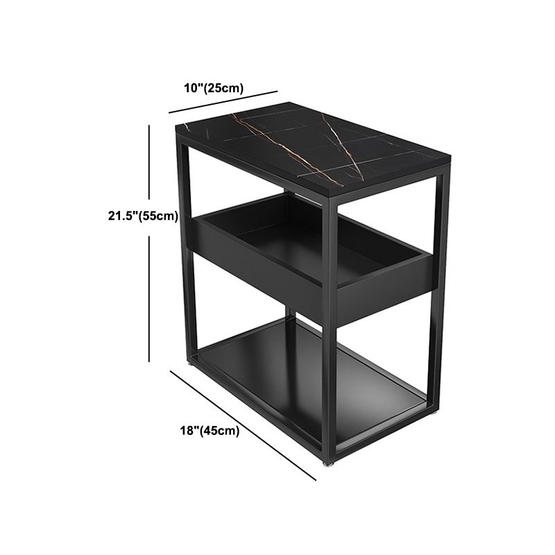 21 pollici H moderno vetro in vetro Scaffale di stoccaggio aperto incluso tavolo da notte
