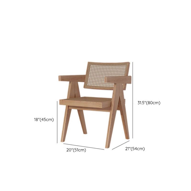 Wood Side Dining Arm Chair Traditional Open Back Dining Side Chair in Natural Clearhalo 'Dining Chairs' 'Dining Tables & Seating' 'dining_chair' 'furn' 'furn_dining_chair' 'Furniture' 'Kitchen & Dining Furniture' 1200x1200_4a37dca0-5c83-4d86-8f5a-0c8316852a28