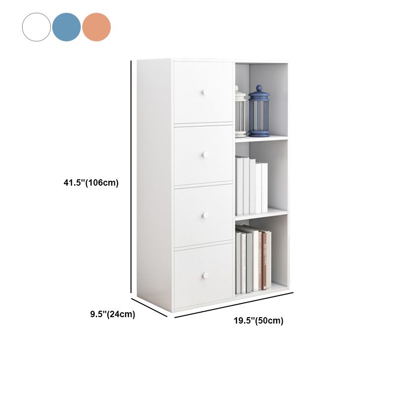 Pavimento moderno libro shlef con porte chiuse indietro da 9,45 "W in legno per soggiorno