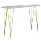 Mesa de bar rectangular Glam, mesa de mostrador de madera maciza de 1/2/3 piezas con taburetes tapizados