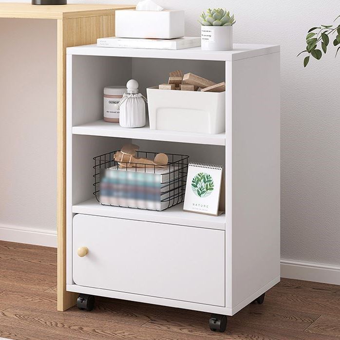 Scandinavian Bookcase Manufactured Wood Standard Bookshelf with Caster Wheels Clearhalo 'Bookcases' 'furn' 'furn_bookcases' 'Furniture' 'furniture_bookcases' 'Office Furniture' 1200x1200_4a3af2c8-6b5c-41ff-b434-1554a3389229