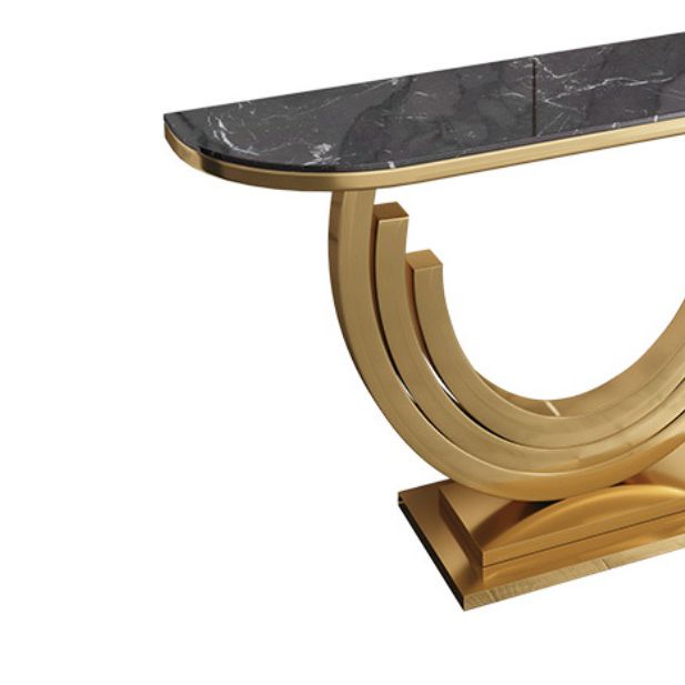 Console dorata glam tavolo da divano console resistente alle macchie in marmo per Hall