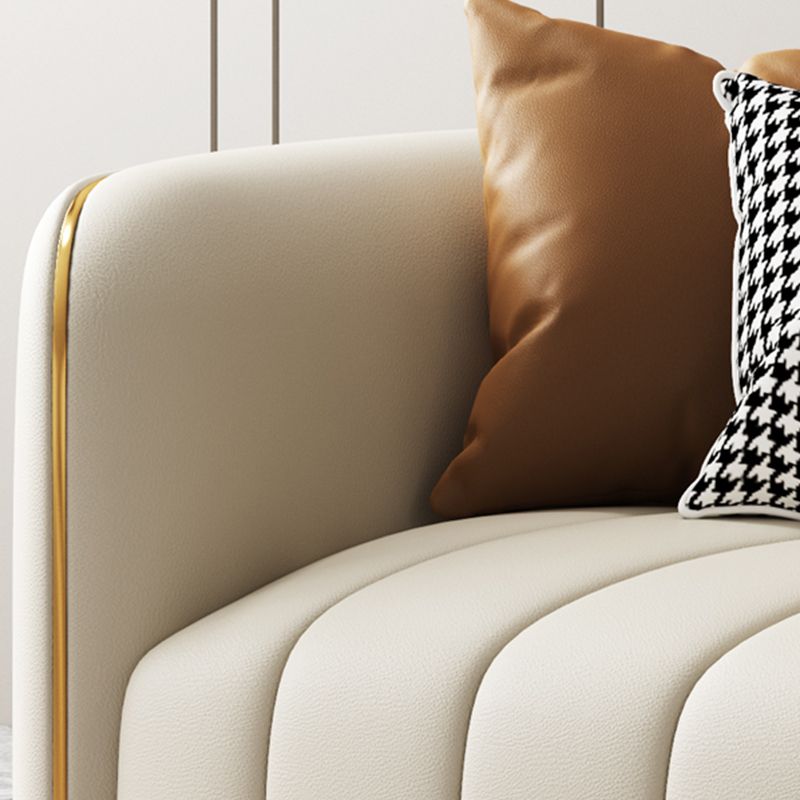 Echte lederen bank hedendaagse eenvoudige hellende armbank in beige