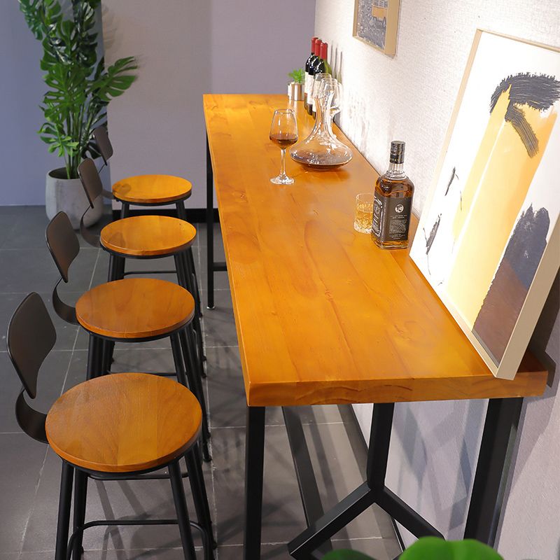 Industrial Style Wood Top Bar Table 42-inch Height Counter Table for Coffee Shop Clearhalo 'Bar Furniture' 'Bar Tables' 'bar_tables' 'furn' 'furn_bar_tables' 'Furniture' 'furniture_bar_tables' 'Kitchen & Dining Furniture' 1200x1200_4a3bafe2-2ead-4de0-9815-81aeb562f1c7