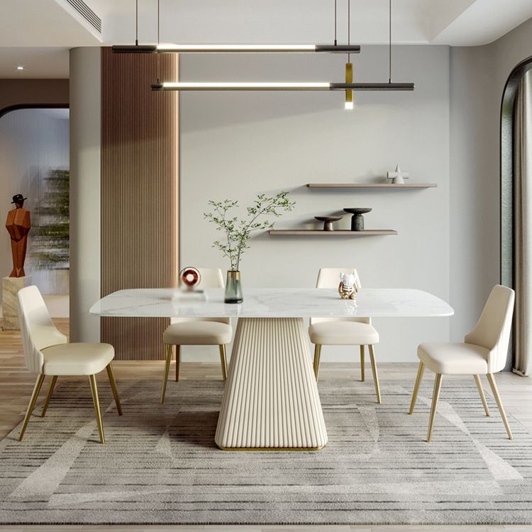 Nordic Sintered Stone Top Dining Set Rectangle 1/5/6/7 Pieces Dining Table with Chairs Clearhalo 'Dining Room Sets' 'Dining Tables & Seating' 'dining_room_set' 'furn' 'furn_dining_room_set' 'Furniture' 'furniture_dining_room_set' 'Kitchen & Dining Furniture' 1200x1200_4a3c0cfd-0609-4b71-a34b-7fd6525f2e31
