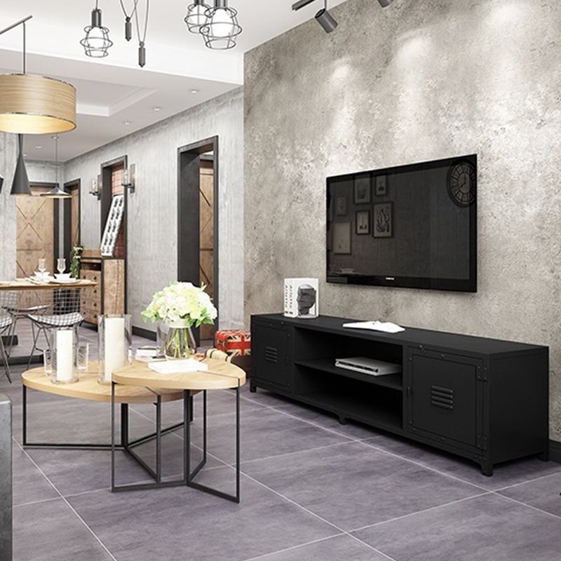 Industriële ijzeren TV-standaard Console Open opslag TV-mediastandaard voor woonkamer