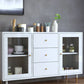 Artificial Wood Kitchen Sideboard Cabinet Glam Buffet Server Cabinet with Storage Clearhalo 'buffet_sideboard' 'Buffets & Sideboards' 'furn' 'furn_buffet_sideboard' 'Furniture' 'Kitchen & Dining Furniture' 1200x1200_4a3f48f5-a7cb-4891-9592-480f787ef1d6