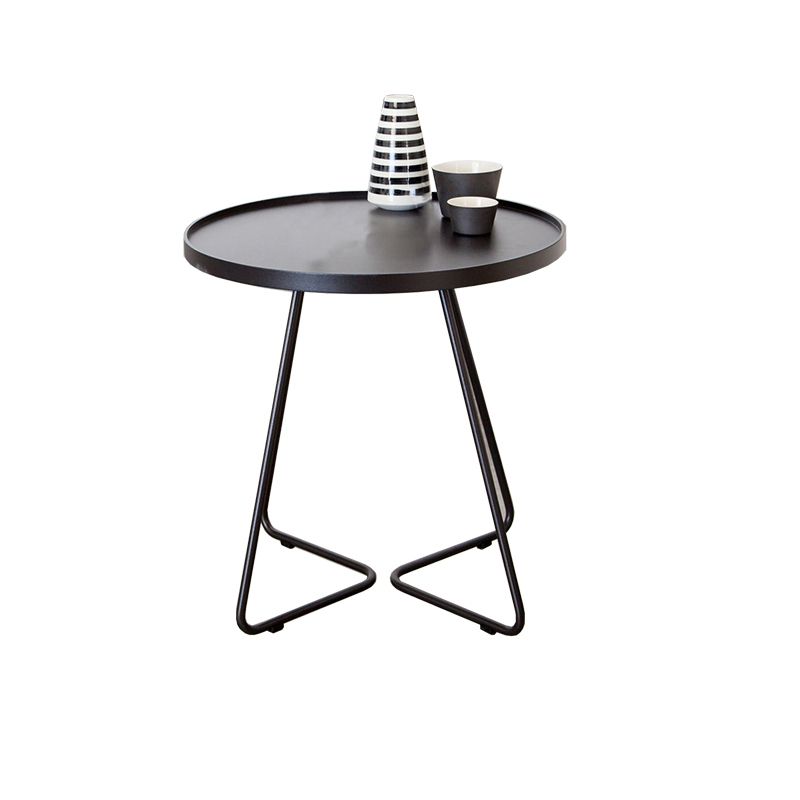 17.7"/19.7" Tall Metal Round Tray Top Side Table Iron Sled End Table Clearhalo 'Coffee & Accent Tables' 'End & Side Tables' 'end_side_tables' 'furn' 'furn_end_side_tables' 'Furniture' 'Living Room Furniture' 1200x1200_4a3fe774-addc-4f3b-a58f-b7ce42c26747