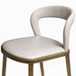 Armless Modern Counter Stool Faux Leather and Metal Counter Bar Stool