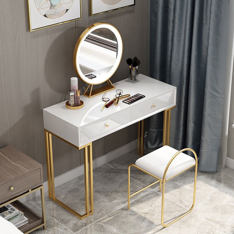 Two pezzi lussuoso set di vanità in legno set nero/bianco con sgabello