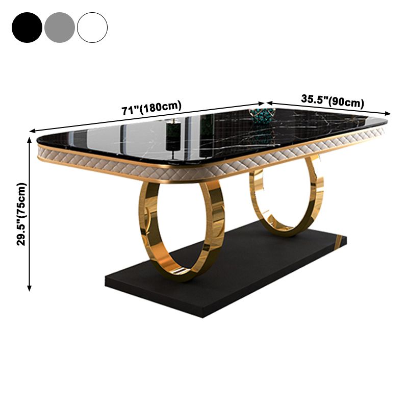 Traditional Luxury Rectangle Dining Table Sintered Stone Table with Gold Trestle Base Clearhalo ' dining_table' 'Dining Tables & Seating' 'Dining Tables' 'furn' 'furn_dining_table' 'Furniture' 'furniture_dining_table' 'Kitchen & Dining Furniture' 'kitchen&dining_furn' 'kitchen' 'kitchen_dining_table' 1200x1200_4a429e85-7e08-4a74-ade8-0d246f5e8fcf