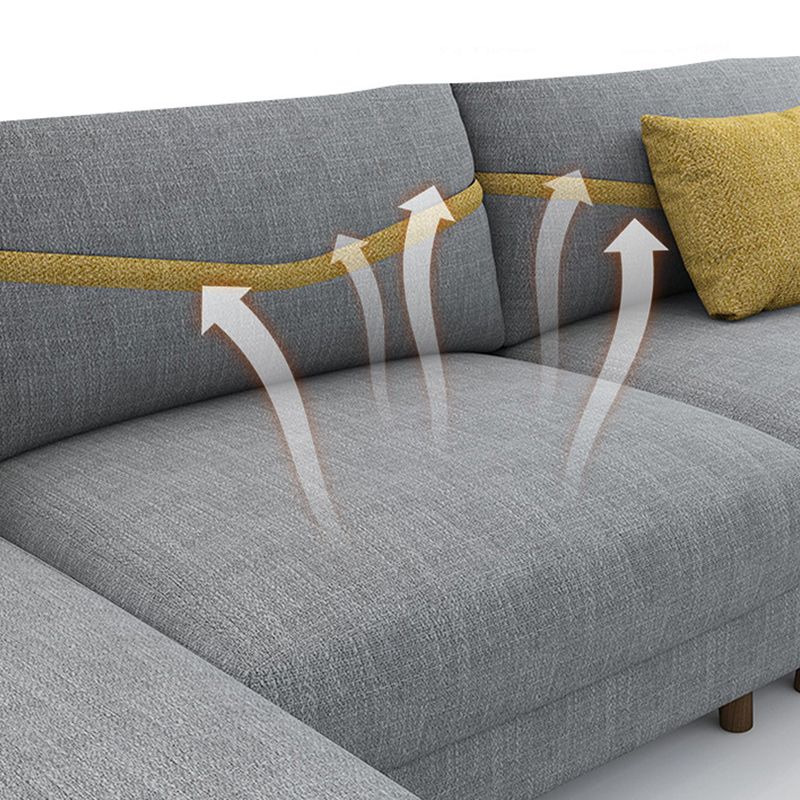 Oreiller sectionnel de tissu dos et canapé sectionnel des bras carrés pour 4 personnes