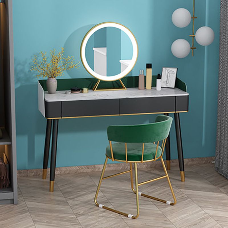 Contemporary Wooden Makeup Vanity Set Slate Top 2-Drawer Dressing Table Clearhalo 'Bedroom Furniture' 'furn' 'furn_makeup_vanities' 'Furniture' 'Makeup Vanities' 'makeup_vanities' 1200x1200_4a451a61-16db-4beb-b392-219e84d96936