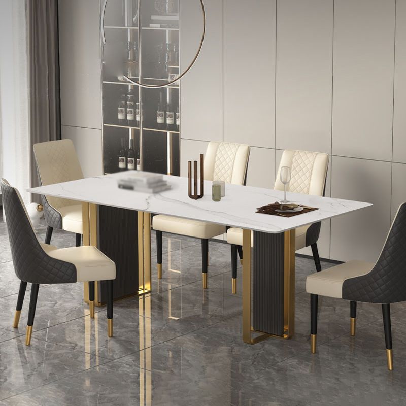 1/4/5/6/7 Pieces Dining Chairs Set White Sintered Stone Dining Table Set for Home Use Clearhalo 'Dining Room Sets' 'Dining Tables & Seating' 'dining_room_set' 'furn' 'furn_dining_room_set' 'Furniture' 'furniture_dining_room_set' 'Kitchen & Dining Furniture' 1200x1200_4a45763b-cb8b-4f89-a611-65031f97615a