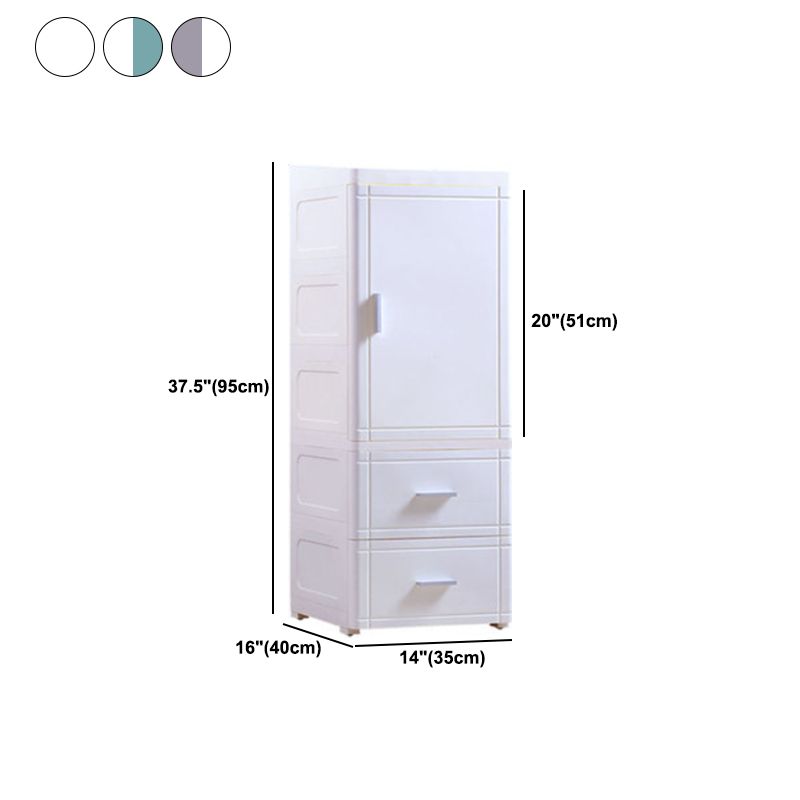 37.4" H 2/3-Drawer Nightstand 1-Door Plastic Night Table in White/Green/Grey Clearhalo 'Bedroom Furniture' 'furn' 'furn_night_stand' 'Furniture' 'night_stand' 'Nightstands' 1200x1200_4a460065-ae11-4be8-a0b4-9591b9272338