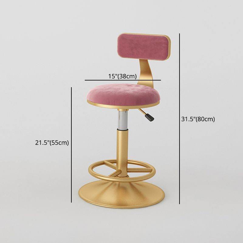 Nordic Glam Liftable Bar Stool Round Counter Bar Stool with Metal Legs Clearhalo 'Bar Furniture' 'Bar Stools' 'bar_stools' 'furn' 'furn_bar_stools' 'Furniture' 'furniture_bar_stools' 'Kitchen & Dining Furniture' 1200x1200_4a4640d2-e845-47b4-b15d-b7b66d890e2b