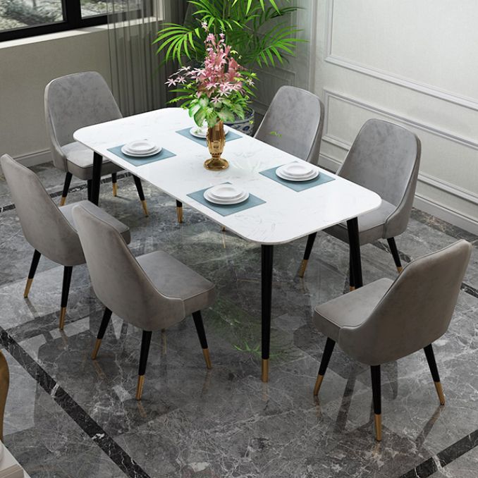 Set tavolo da pranzo contemporaneo Set da 1/2/7 pezzi per interni in pietra e ferro