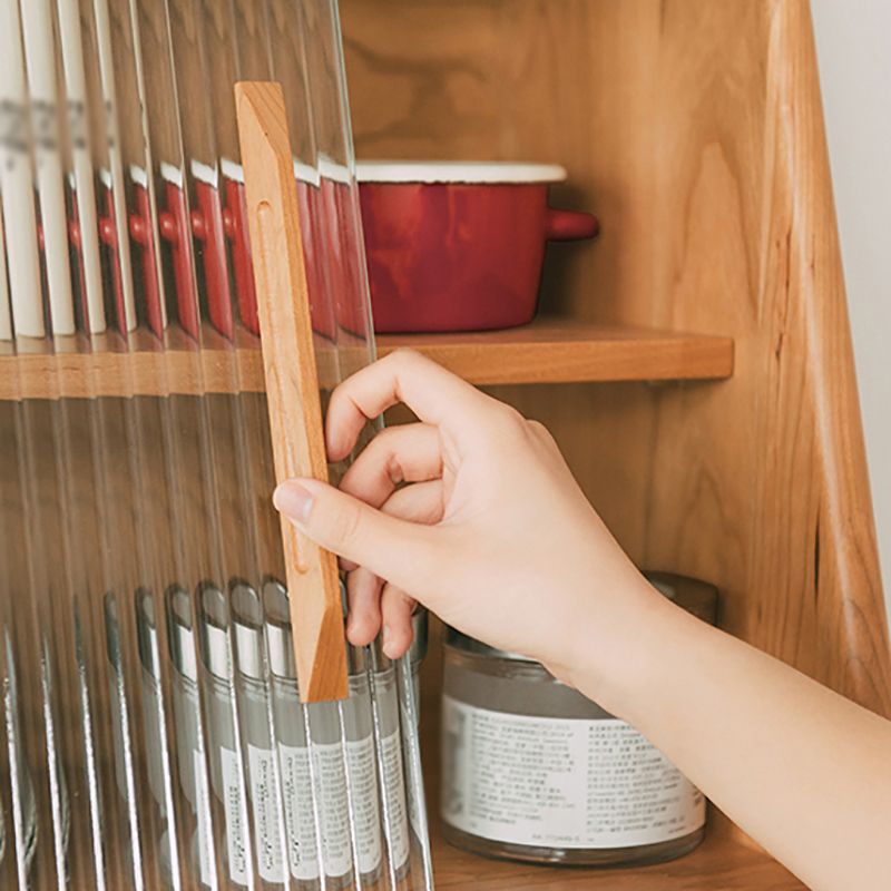 Living Room Glam Style Wood Top Cupboard 66-inch Height Glass Doors Kitchen Table Clearhalo 'buffet_sideboard' 'Buffets & Sideboards' 'furn' 'furn_buffet_sideboard' 'Furniture' 'furniture_buffet_sideboard' 'Kitchen & Dining Furniture' 1200x1200_4a48c481-8fe2-49fb-bd8a-007b524d5902
