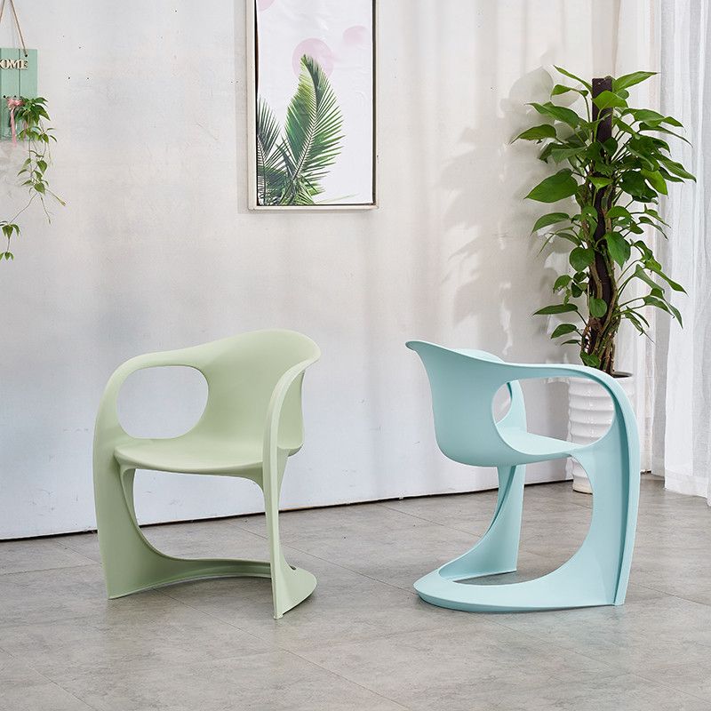 Scandinavian Plastic Dining Arm Chairs Solid Back Chair for Home Clearhalo ' kitchen&dining_furn' 'Dining Chairs' 'Dining Tables & Seating' 'dining_chair' 'furn' 'furn_dining_chair' 'Furniture' 'furniture_dining_chair' 'Kitchen & Dining Furniture' 'kitchen' 1200x1200_4a48d119-d9e1-4731-8540-40df2eb8b0b7
