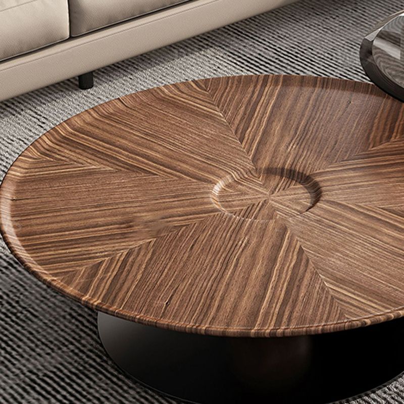 Contemporary Coffee Table Solid Wood Round Pedestal Coffee Cocktail Table Clearhalo 'Coffee & Accent Tables' 'Coffee Tables' 'coffee_tables' 'furn' 'furn_coffee_tables' 'Furniture' 'Living Room Furniture' 1200x1200_4a4998db-5ca1-47ed-8d65-aead0033c453