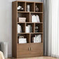 Modern Style Bookshelf Closed Back Wood Bookcase with Doors for Home Office