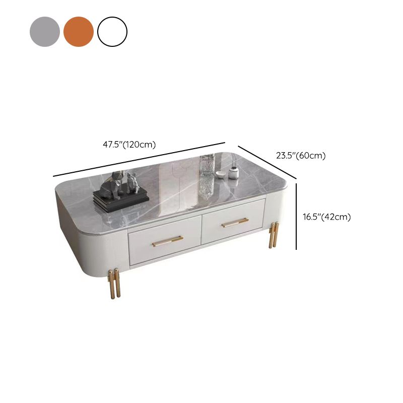 Rectangular Slate Top Coffee Table 4 Legs Cocktail Table with 2 Drawers Clearhalo 'Coffee & Accent Tables' 'Coffee Tables' 'coffee_tables' 'furn' 'furn_coffee_tables' 'Furniture' 'Living Room Furniture' 1200x1200_4a4b2b00-5bf1-44cf-b9ae-e7c23f5646e7