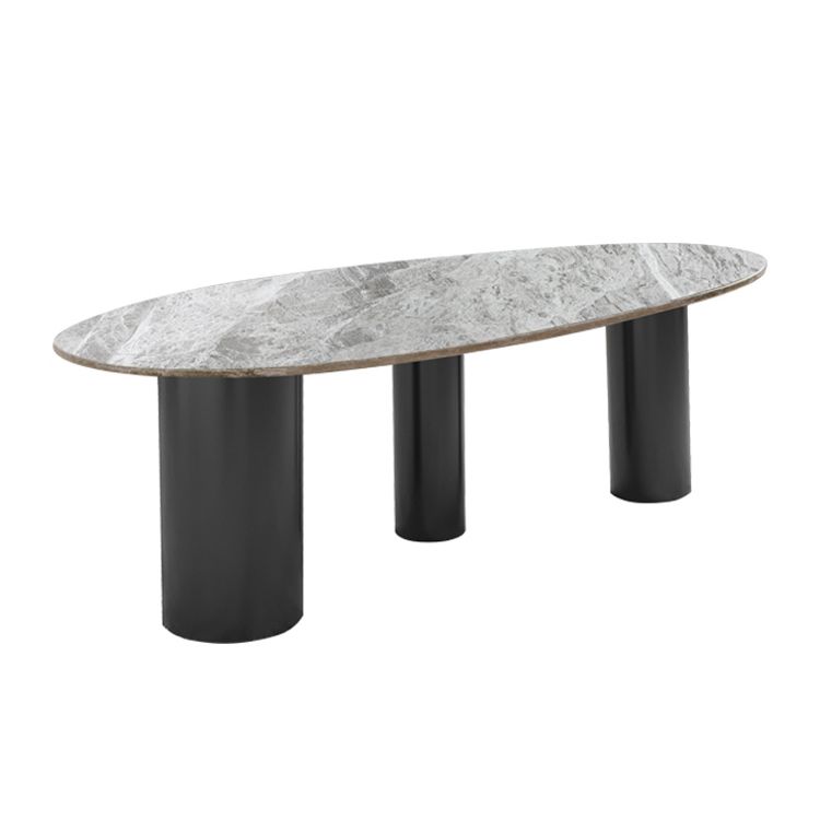 Luxury Sintered Stone Top Dining Table Oval Table with 3 Legs for Restaurant Clearhalo ' dining_table' 'Dining Tables & Seating' 'Dining Tables' 'furn' 'furn_dining_table' 'Furniture' 'furniture_dining_table' 'Kitchen & Dining Furniture' 'kitchen&dining_furn' 'kitchen' 'kitchen_dining_table' 1200x1200_4a4bba59-9428-48ae-8013-166e1d9812f7