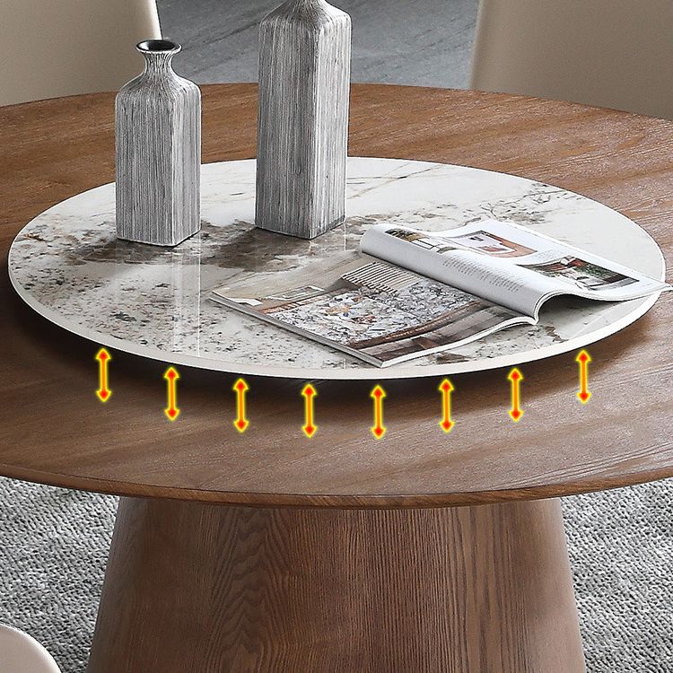 Solid Wood Dining Table Modern Round Dining Table with Pedestal Base Clearhalo 'Dining Tables & Seating' 'Dining Tables' 'dining_table' 'furn' 'furn_dining_table' 'Furniture' 'Kitchen & Dining Furniture' 1200x1200_4a4c55da-ed2c-4399-9398-8e6228c6ba96