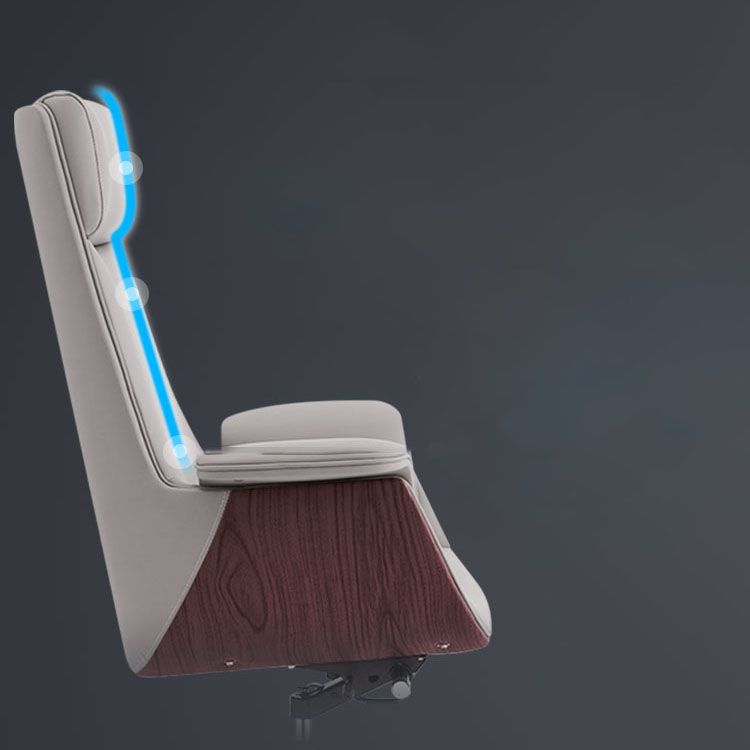 Leather Adjustable Task Chair Silver Metal Base Modern Office Chair Clearhalo 'furn' 'furn_office_chair' 'Furniture' 'Office Chairs' 'Office Furniture' 'office_chair' 1200x1200_4a4d92c1-a445-42d2-847e-84af2de484f5