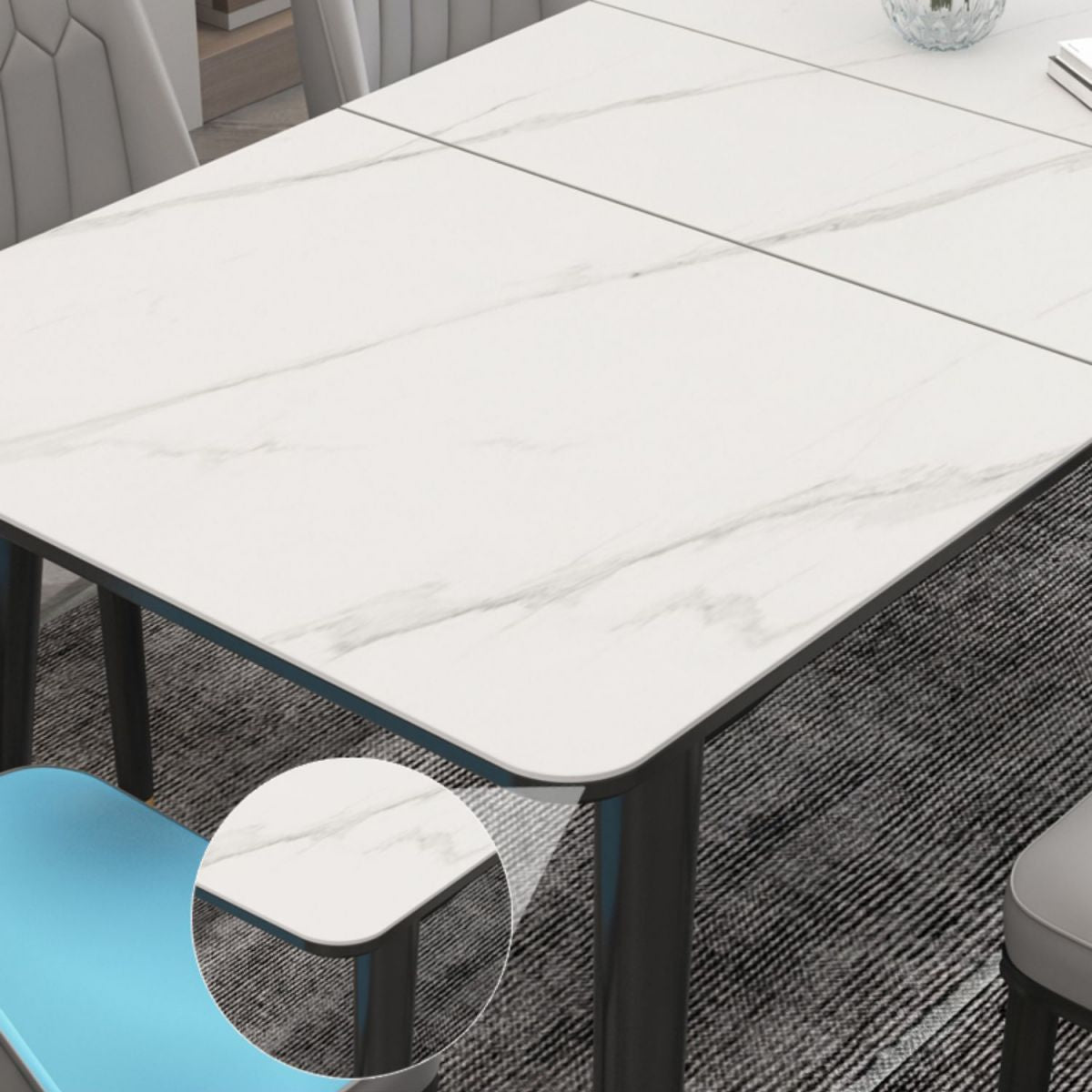 Extendable Sintered Stone Dining Table in White Modern Table with 4 Legs for Restaurant Clearhalo ' dining_table' 'Dining Tables & Seating' 'Dining Tables' 'furn' 'furn_dining_table' 'Furniture' 'furniture_dining_table' 'Kitchen & Dining Furniture' 'kitchen&dining_furn' 'kitchen' 'kitchen_dining_table' 1200x1200_4a4e5b3b-3631-4511-ac96-3ca85b11c049