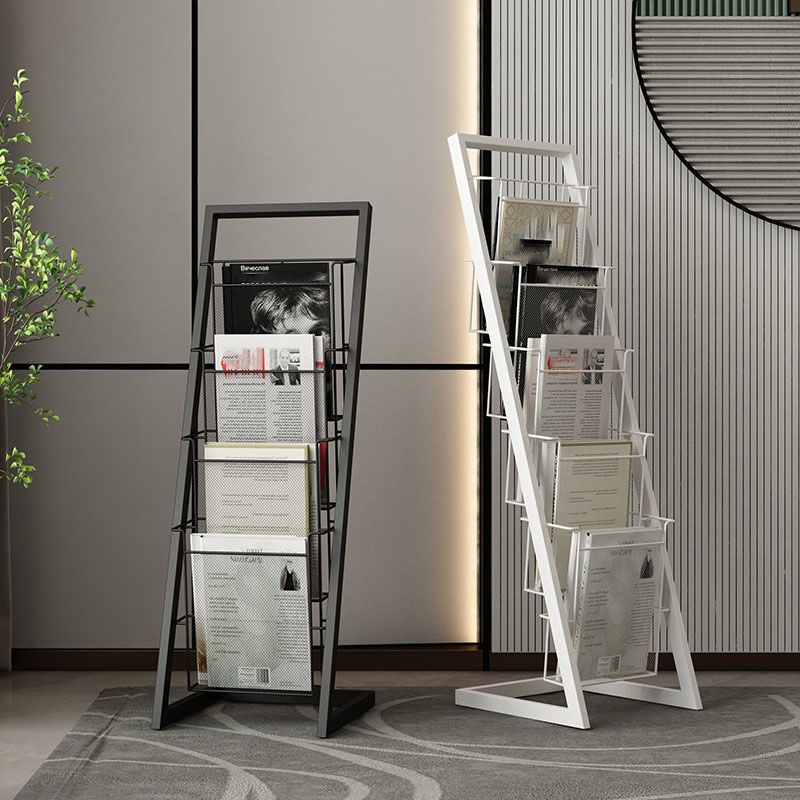 Industrial Iron Ladder Bookshelf Vertical Closed Back Bookshelf for Living Room Clearhalo 'Bookcases' 'furn' 'furn_bookcases' 'Furniture' 'furniture_bookcases' 'kitchen' 'kitchen_bookcases' 'Living Room Furniture' 'Office Furniture' 1200x1200_4a4f7ea5-5313-4517-8982-dbe7d1dd04fa