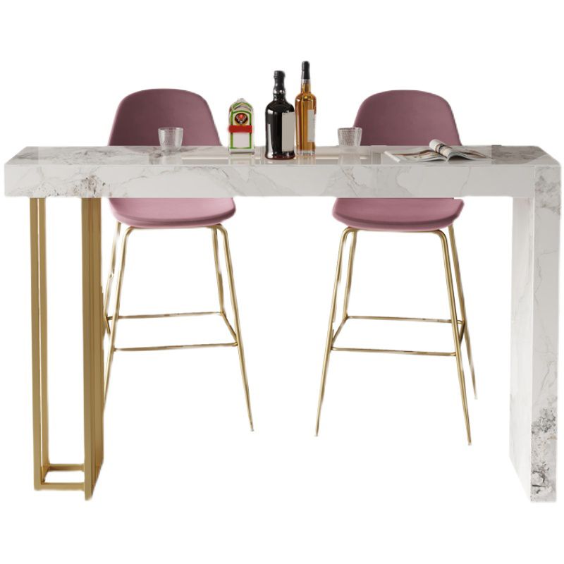 Glam Style Stone Bar Dining Table Rectangle Bar Table for Indoor Clearhalo 'Bar Furniture' 'Bar Tables' 'bar_tables' 'furn' 'furn_bar_tables' 'Furniture' 'Kitchen & Dining Furniture' 1200x1200_4a4feda8-2848-4f26-8350-b5eeee3023a1