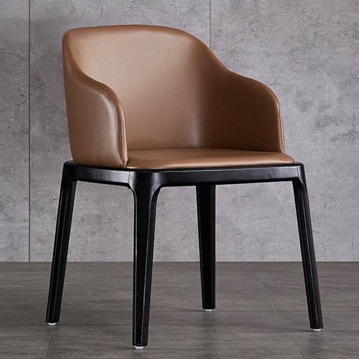 Modern Dining Chair Solid Back Side Chair with 4 Wood Legs for Home Use Clearhalo ' kitchen&dining_furn' 'Dining Chairs' 'Dining Tables & Seating' 'dining_chair' 'furn' 'furn_dining_chair' 'Furniture' 'furniture_dining_chair' 'Kitchen & Dining Furniture' 'kitchen' 1200x1200_4a50699a-e35d-45c1-8252-6673ae852f4a
