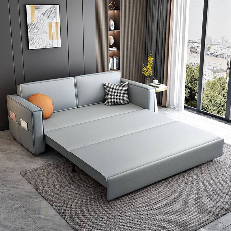 Scandinavian Sofa Bed Faux Leather Sleeper Sofa with Storage Clearhalo 'furn' 'furn_futons' 'Furniture' 'Futons & Daybeds' 'Futons' 'Living Room Furniture' 1200x1200_4a50f11a-3573-4529-8dd7-b976993cba8c