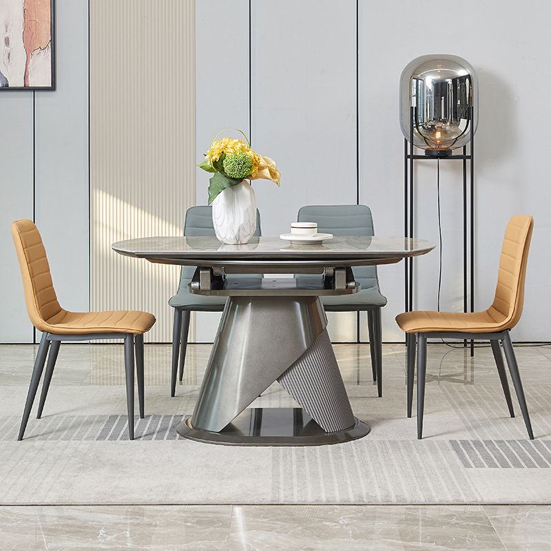 Zeitgenössisches Esszimmer-Set aus Stein, 1/2/5/7-teilig, Drehtisch-Möbel für Zuhause