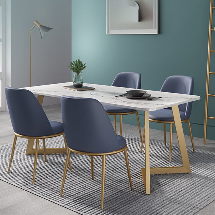 Glam 1/2/4/5 Pieces Iron Dinette Set with Sintered Stone Top Rectangle Dining Table Set Clearhalo 'Dining Room Sets' 'Dining Tables & Seating' 'dining_room_set' 'furn' 'furn_dining_room_set' 'Furniture' 'furniture_dining_room_set' 'Kitchen & Dining Furniture' 1200x1200_4a53ae09-781c-4c32-af49-9c6e1e205f6e