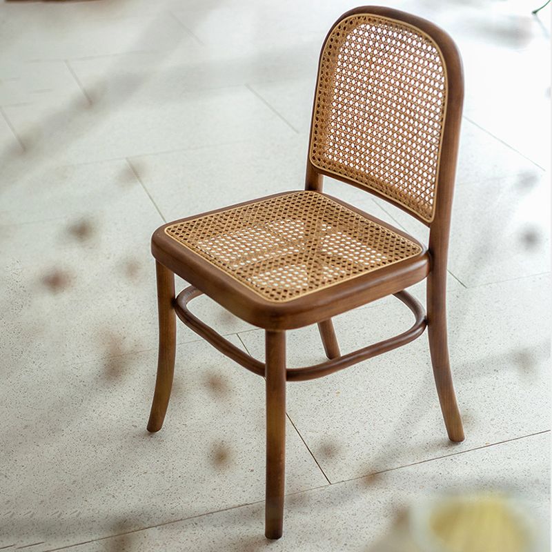 Sedia da pranzo in stile tradizionale sedia laterale aperto in legno massiccio per casa