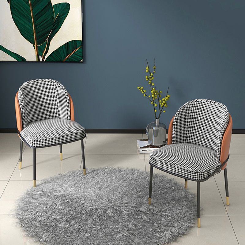 Glam Metal Dining Room Chair Armless Upholstered Dining Chairs for Home Use Clearhalo ' kitchen&dining_furn' 'Dining Chairs' 'Dining Tables & Seating' 'dining_chair' 'furn' 'furn_dining_chair' 'Furniture' 'furniture_dining_chair' 'Kitchen & Dining Furniture' 'kitchen' 1200x1200_4a5734e0-87c8-4b7f-8b34-09358a781227