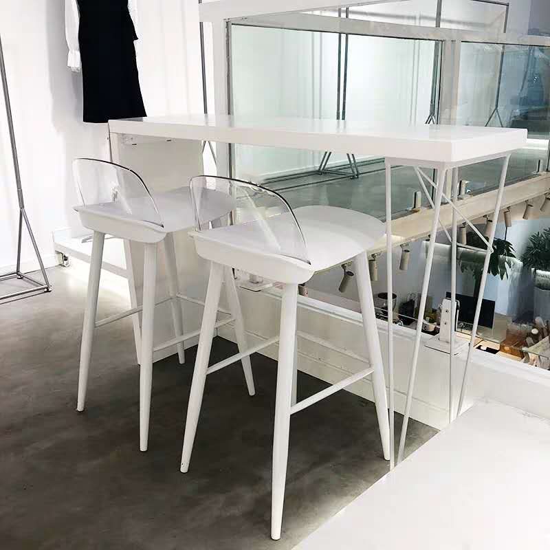 Modern White Metal Bistro Accent Dining Table Cafe Rectangle Patio Bar Table Clearhalo 'Bar Furniture' 'Bar Tables' 'bar_tables' 'furn' 'furn_bar_tables' 'Furniture' 'furniture_bar_tables' 'Kitchen & Dining Furniture' 'kitchen&dining_furn' 'kitchen' 1200x1200_4a5753d5-4853-4003-b3cd-b988d26e698a